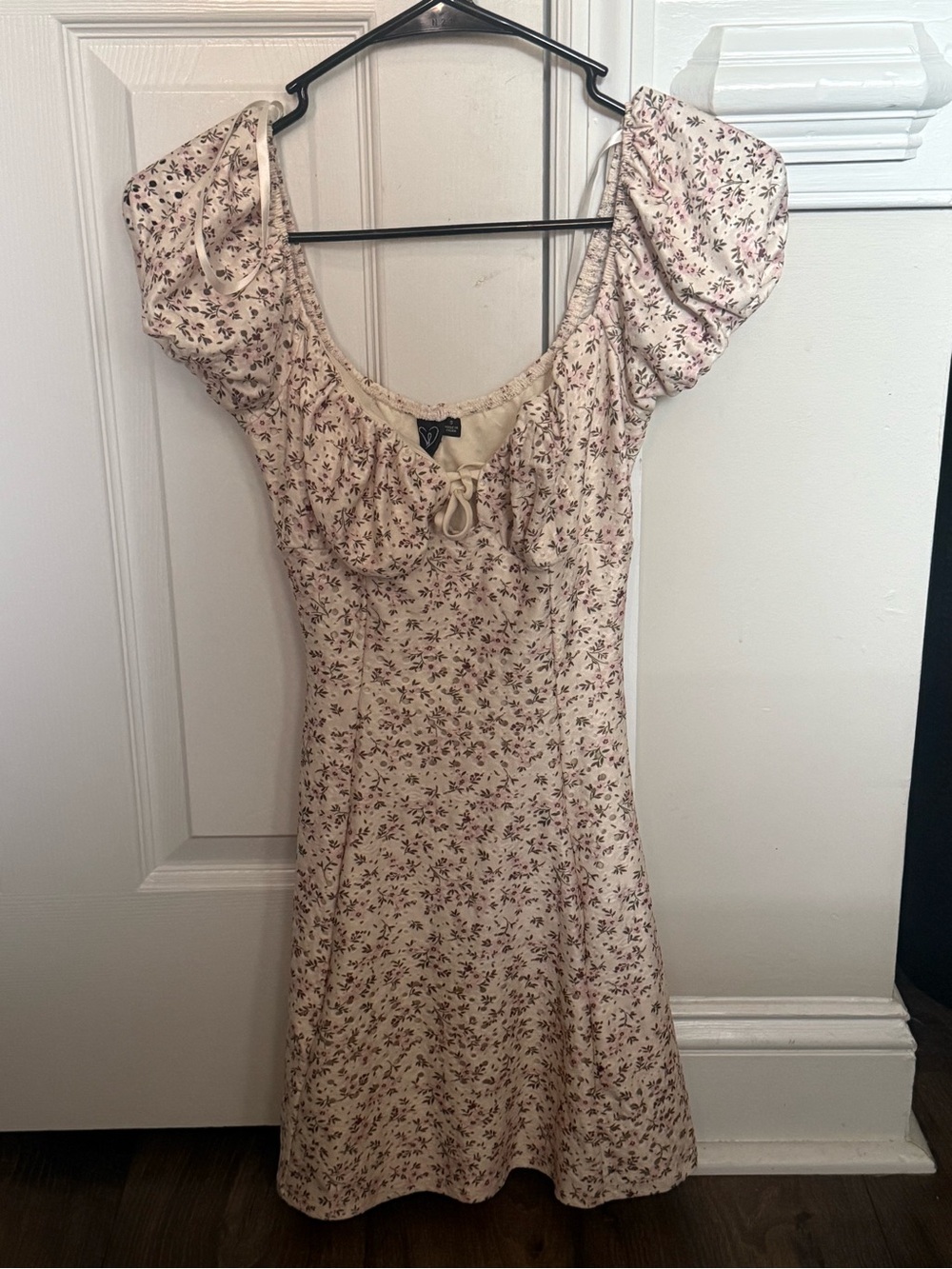 Windsor Cream Mini Dress with Pink Floral Print